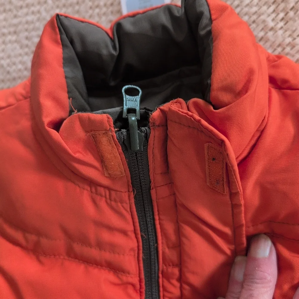 Old Navy Kids Reversible Camouflage Puffer Vest Gray Black Camo Orange 18 - 24m